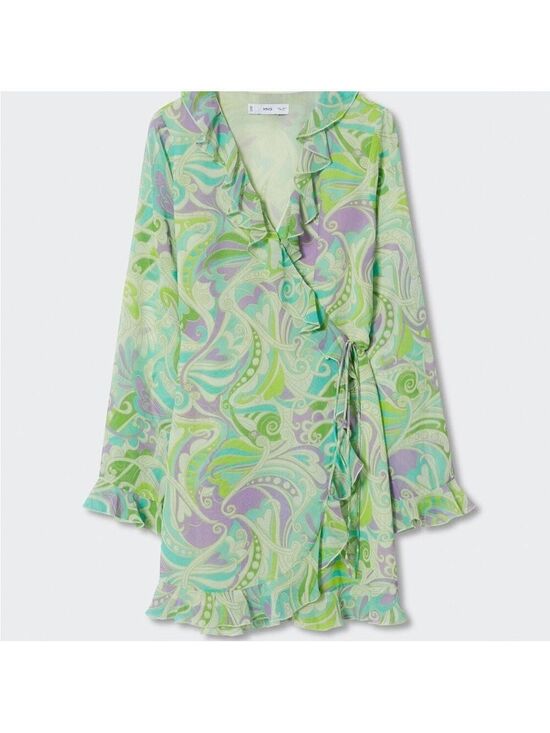 Mango Dresses & Skirts - NWT Mango Ruffled Print Dress Size XL